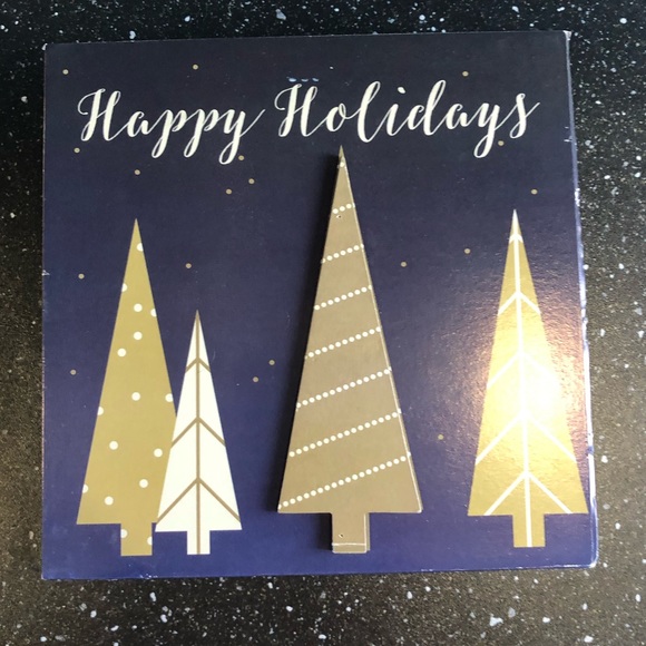 None Other - Happy holidays Christmas block decor NWT